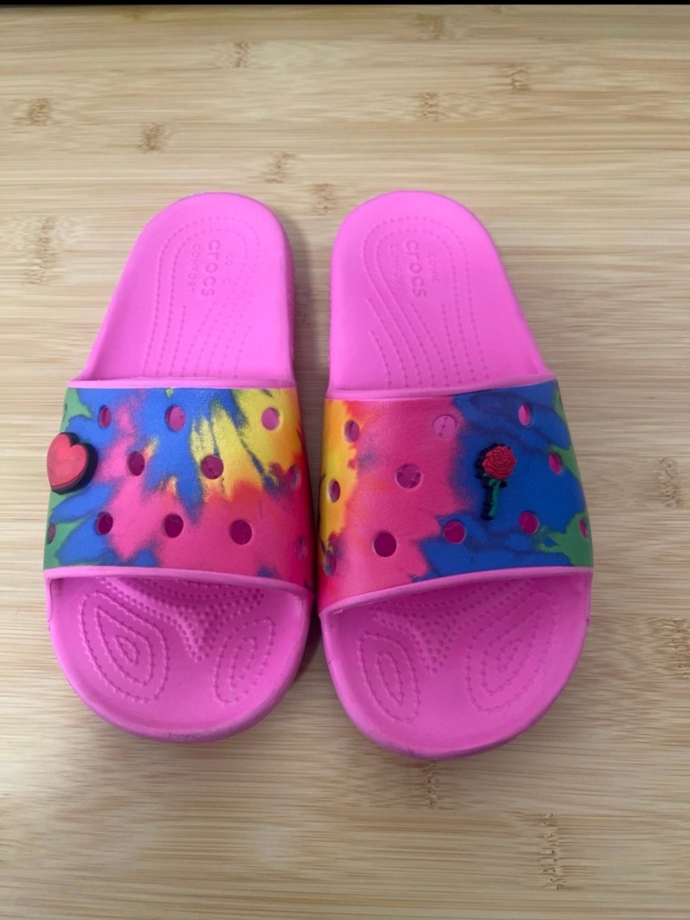 Pink Tie-Dye Crocs